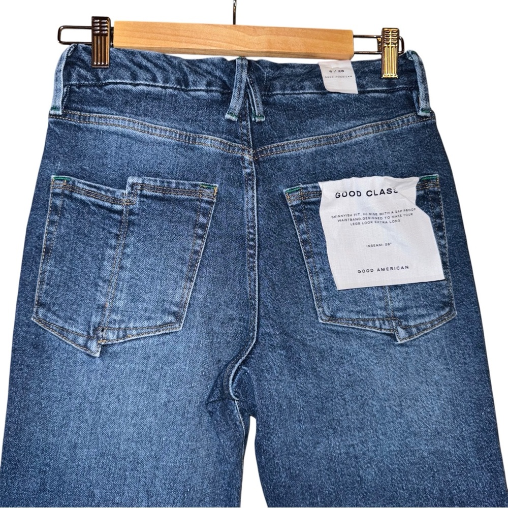NWT GOOD AMERICAN Good Classic Jeans Indigo Dark Blue Size 6/28 BRAND NEW - Picture 7 of 13